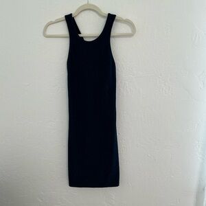 Beyond Yoga Navy Blue Ribbed Bodycon Mini Dress